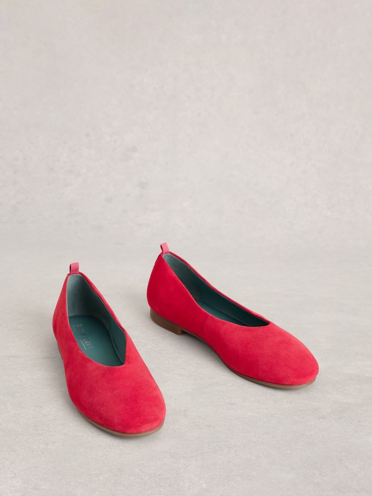 White Stuff Pink Cheri Suede Ballerinas - Image 2 of 4