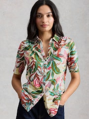 White Stuff White Annie Short Sleeve Jersey Shirt - Image 1 of 6