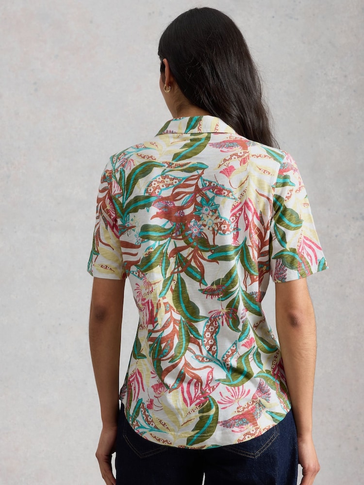 White Stuff White Annie Short Sleeve Jersey Shirt - Image 2 of 6