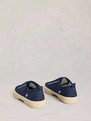 White Stuff Blue Pippa Canvas Lace-Up Trainers - Image 3 of 4