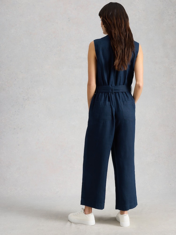 White Stuff Betty Linen Jumpsuit - 6的图像2｝
