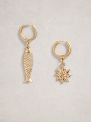 White Stuff Gold Tone Sunny Charm Earrings - Image 1 of 2
