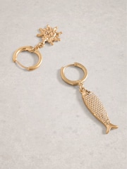 White Stuff Gold Tone Sunny Charm Earrings - Image 2 of 2