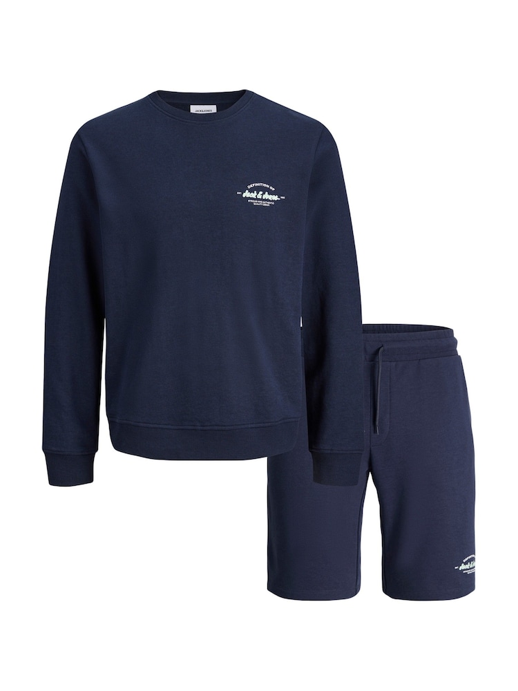 JACK & JONES Junior Crew Nack Sweat Top & Short Set - Image 1 de 3