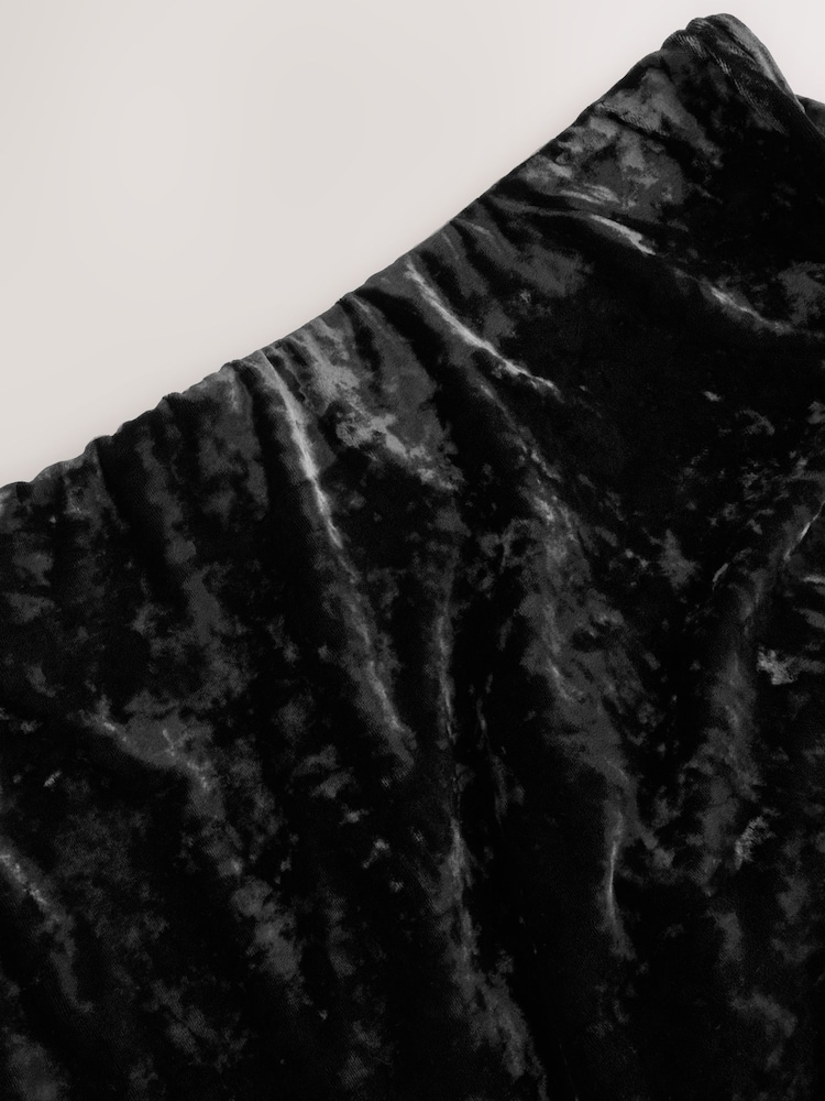 Black Velvet Lace Trim Midi Skirt - Image 8 of 8 Black Velvet Lace Trim Midi Skirt - Image 8 of 8