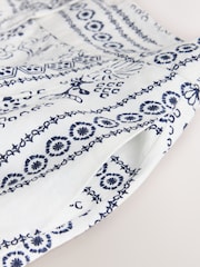 White/Navy Print N. Premium Linen Midi Skirt - Image 6 of 7