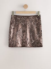 Chocolat Marron - Mini-jupe en velours à sequins - Image 5 de 7