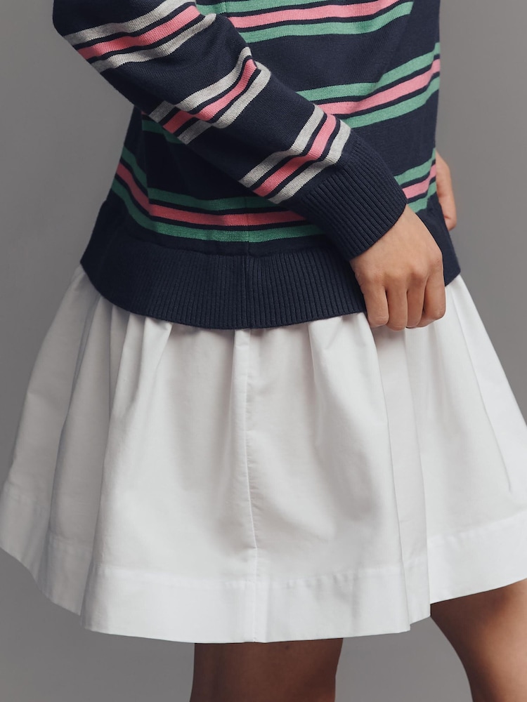 Anthropologie Maeve Twofer Long-Sleeve Drop-Waist Mini Blue Dress - Image 4 of 4