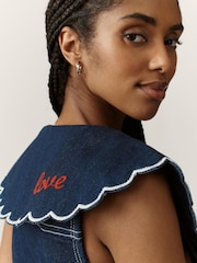 Anthropologie Pilcro Scalloped Denim Buttondown Blue Dress - Εικόνα 5 από 5