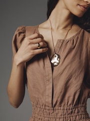 Anthropologie The Somerset Linen Edition Brown Playsuit - Image 4 of 4