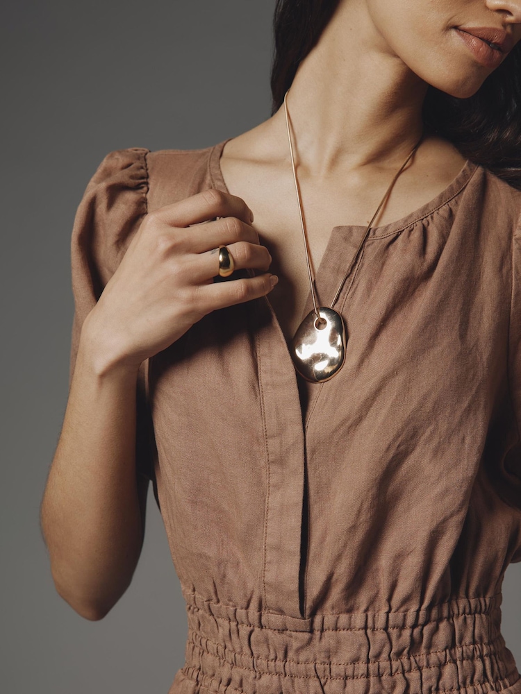 Anthropologie The Somerset Linen Edition Brown Playsuit - Image 4 of 4 Anthropologie The Somerset Linen Edition Brown Playsuit - Image 4 of 4