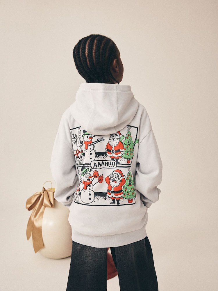 Grey Christmas Sweatshirt Hoodie (3-16yrs) - Image 2 of 4