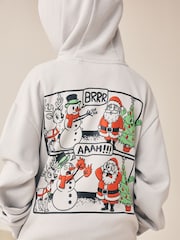 Grey Christmas Sweatshirt Hoodie (3-16yrs) - Image 4 of 4