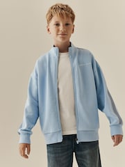Light Blue Side Stripe Zip Through Jacket (3-16yrs) - Image 2 of 10