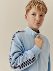 Light Blue Side Stripe Zip Through Jacket (3-16yrs) - Image 4 of 10