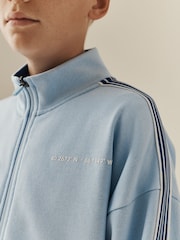 Light Blue Side Stripe Zip Through Jacket (3-16yrs) - Image 5 of 10