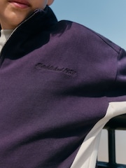 Plum Purple Oversized Fit Zip Neck Sweatshirt (3-16yrs) - Image 4 of 4