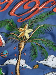 Blue Santa Out of Office Christmas Graphic T-Shirt - Image 2 of 3