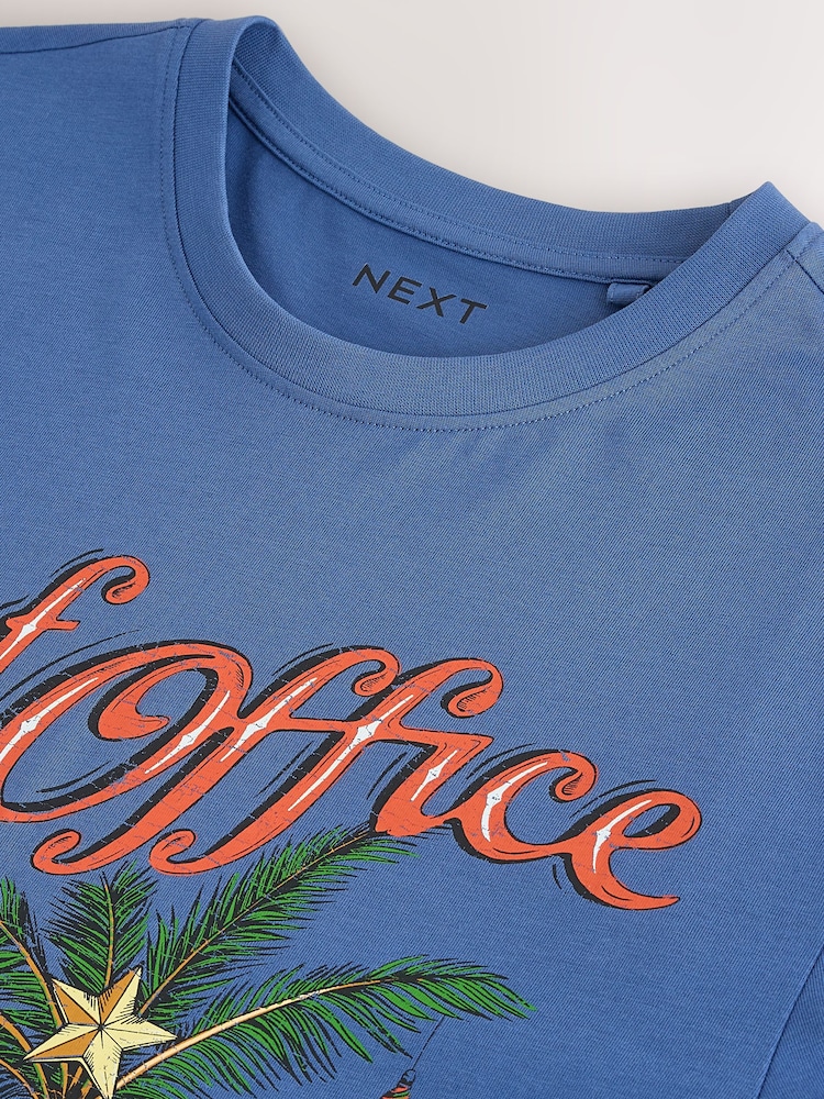 Blue Santa Out of Office Christmas Graphic T-Shirt - Image 3 of 3