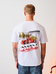 Ecru White Racing Christmas Graphic T-Shirt - Image 1 of 9