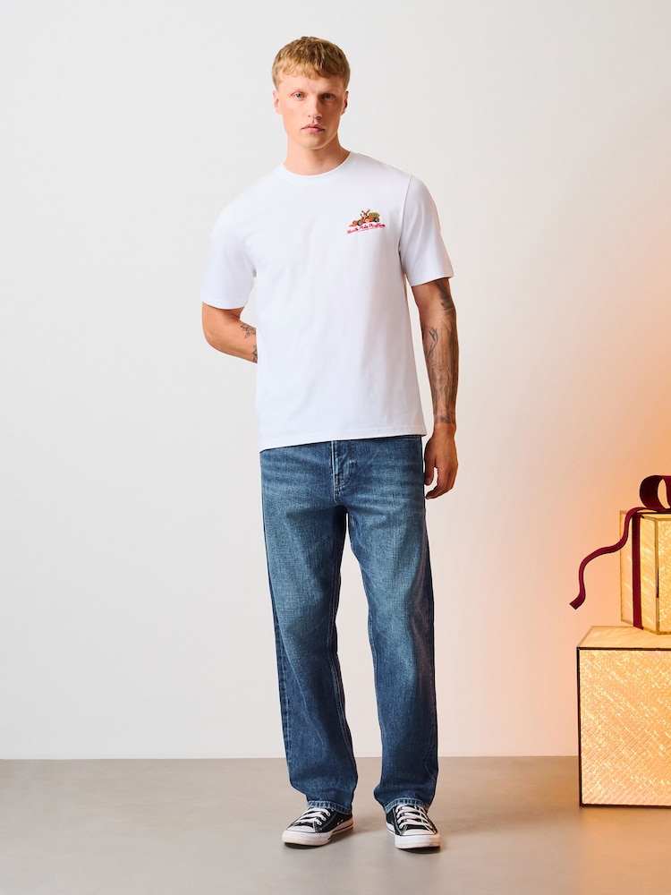Ecru White Racing Christmas Graphic T-Shirt - Image 2 of 9