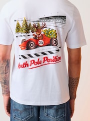Ecru White Racing Christmas Graphic T-Shirt - Image 5 of 9