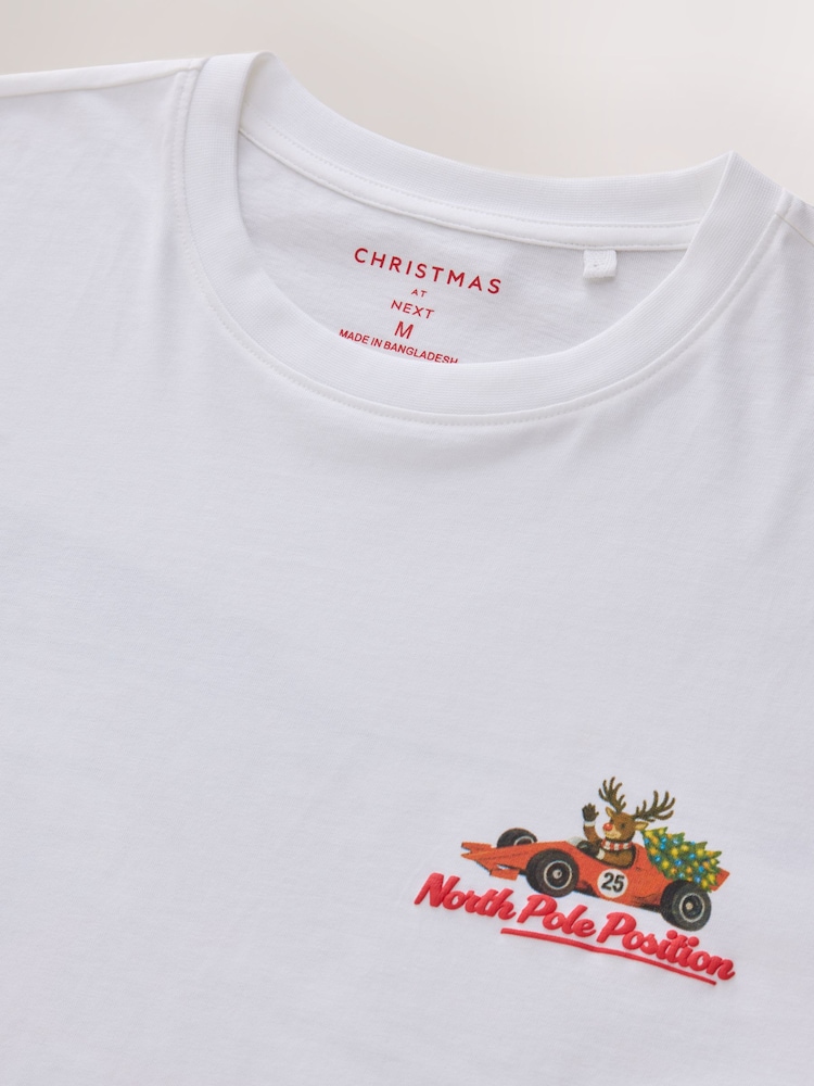 Ecru White Racing Christmas Graphic T-Shirt - Image 9 of 9