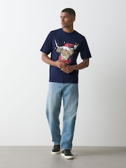 Navy Blue Hamish Christmas Graphic T-Shirt - Image 2 of 7