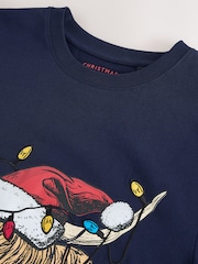Navy Blue Hamish Christmas Graphic T-Shirt - Image 7 of 7