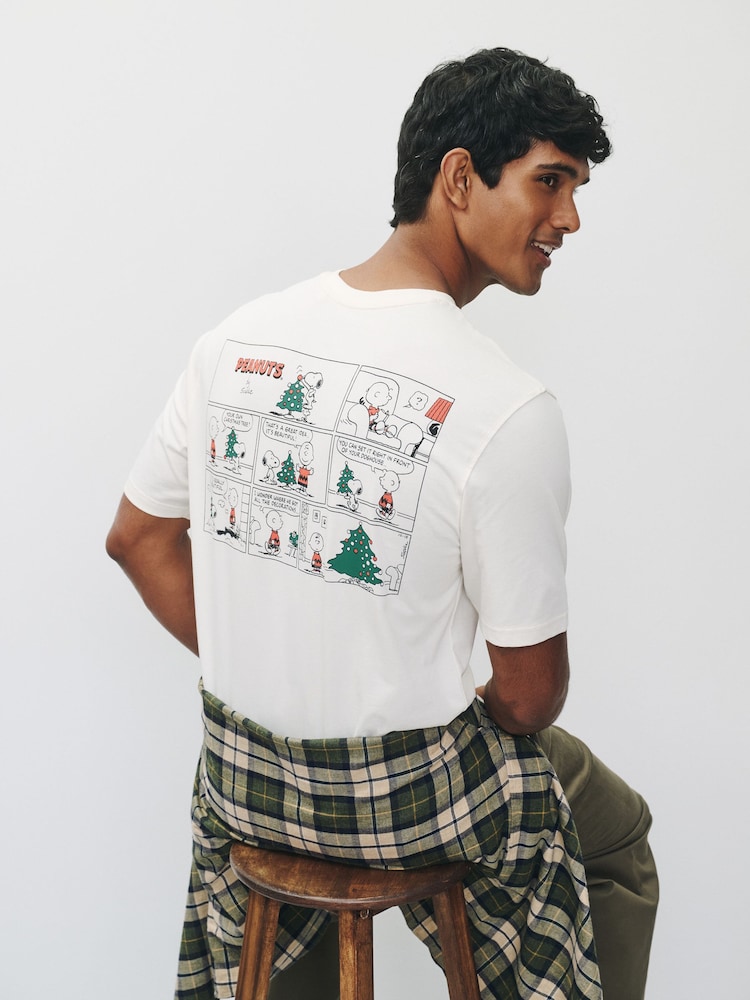 White Snoopy Comic Strip - Camiseta navideña - Imagen 1 de 9