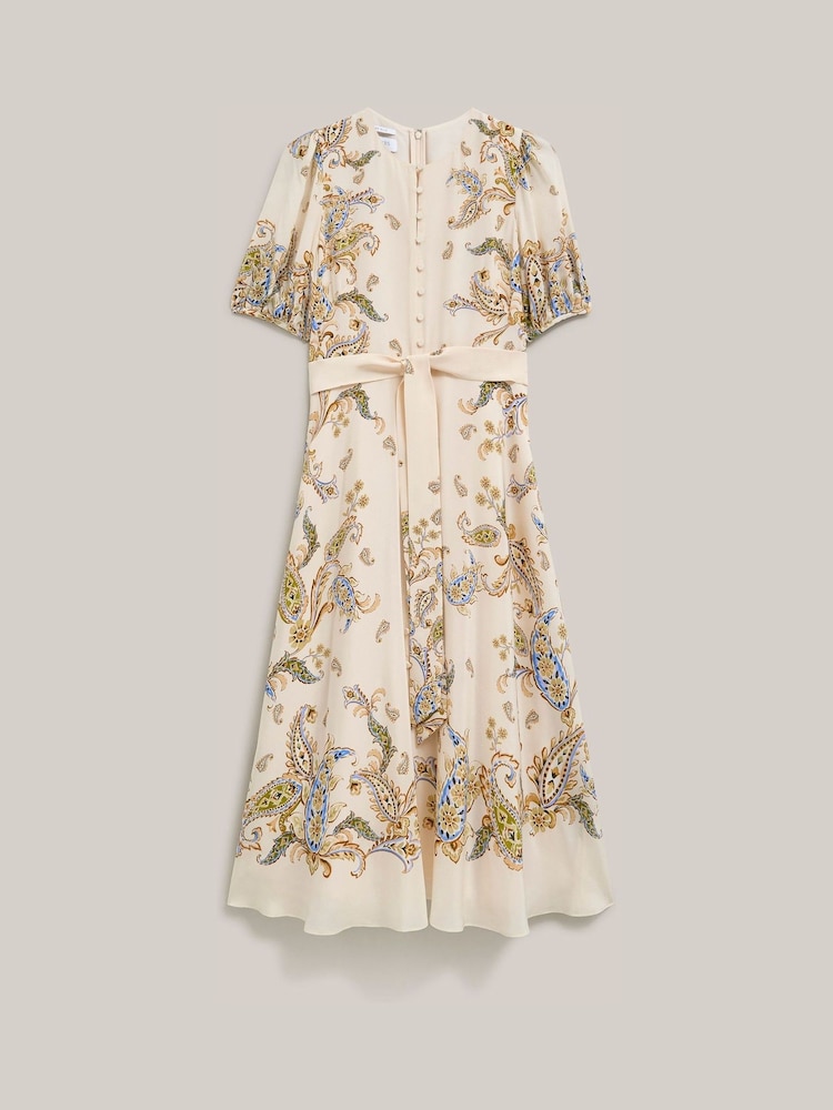 Hobbs Cream Alma Silk Dress - Image 4 of 4 Hobbs Cream Alma Silk Dress - Image 4 of 4