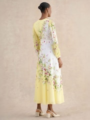Hobbs Yellow Petite Ariel Silk Dress - Image 2 of 4
