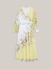 Hobbs Yellow Petite Ariel Silk Dress - Image 4 of 4