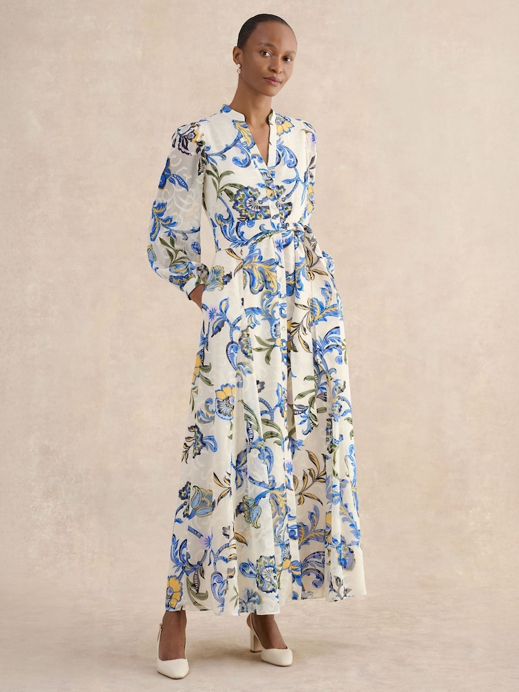 Hobbs Cream Petite Shanice Dress - Image 1 of 4 Hobbs Cream Petite Shanice Dress - Image 1 of 4