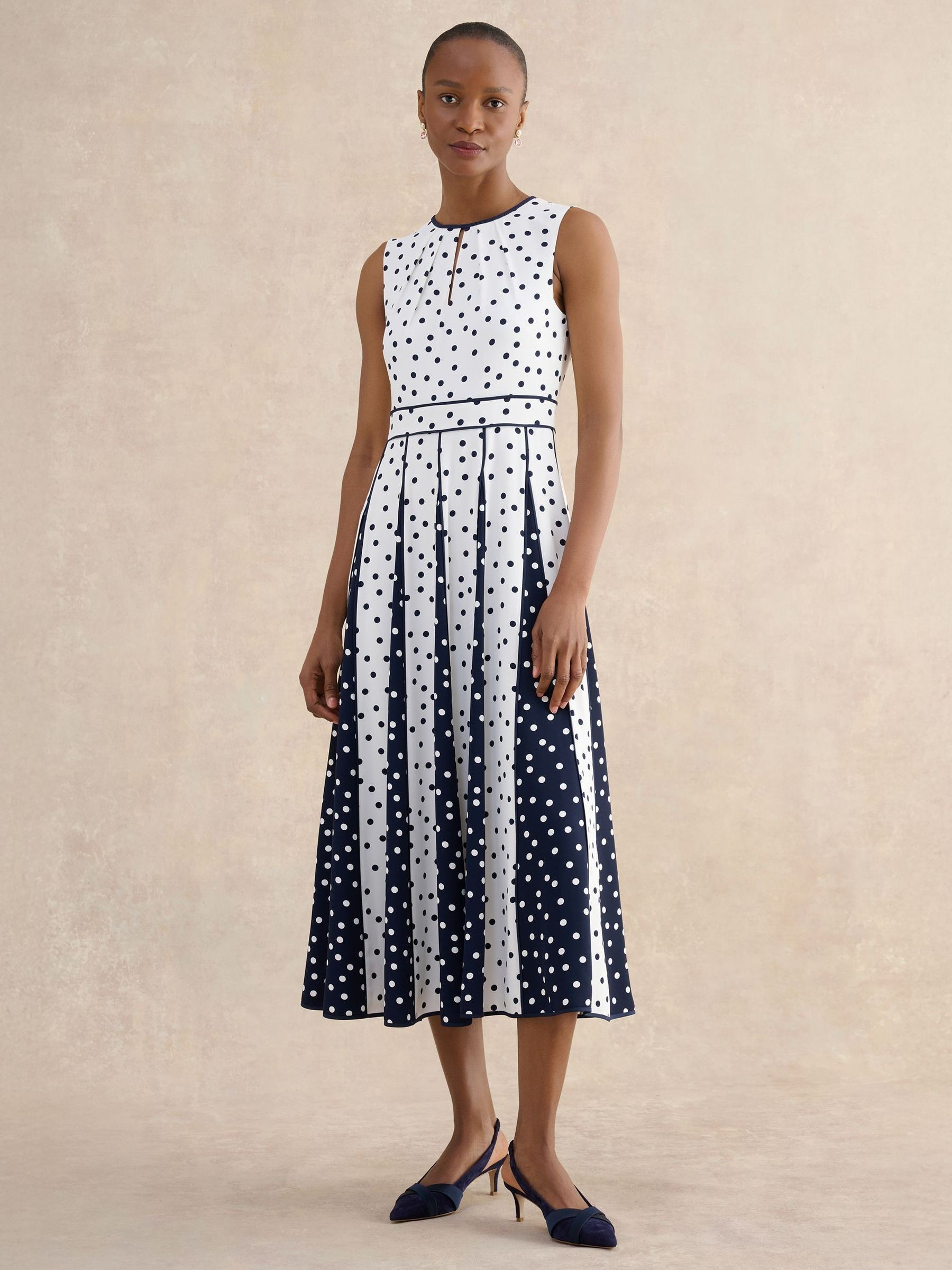 Buy Hobbs Ivory Midnight Petite Angelica Spot Dress from Next USA