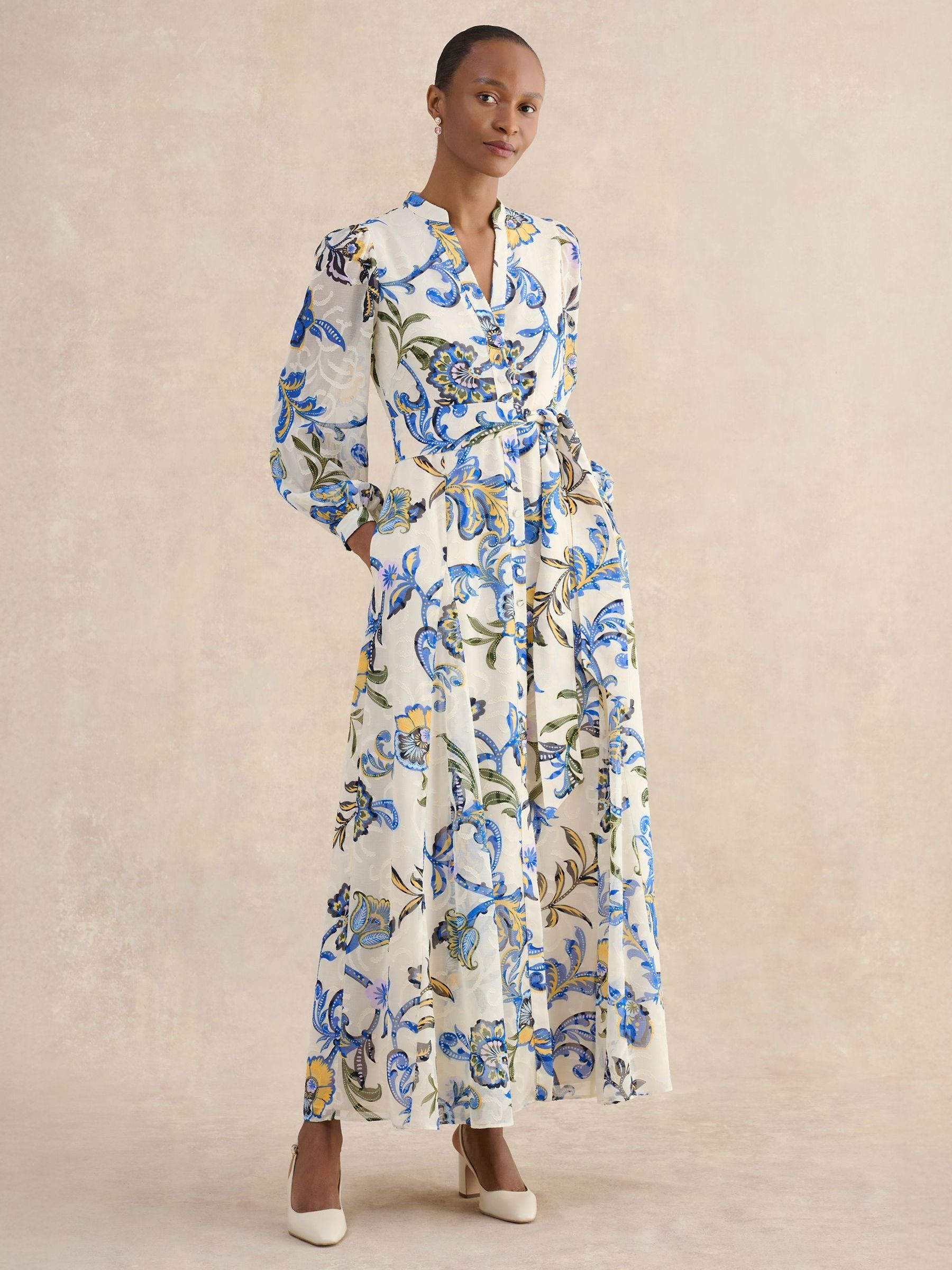 ワンピース and marycheck long dress bei Buy Hobbs Cream Multi Shanice Jacquard Paisley Maxi Dress from