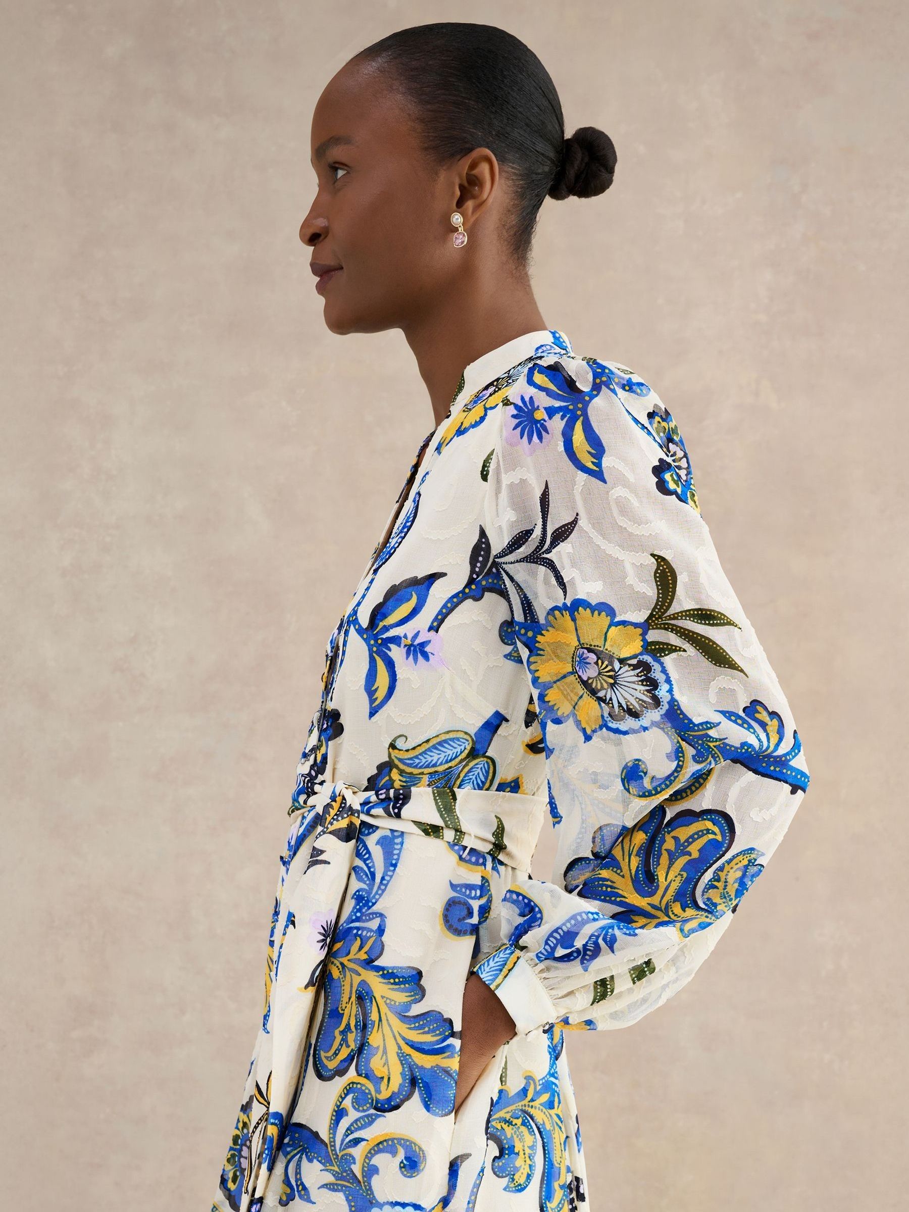 Buy Hobbs Cream Multi Shanice Jacquard Paisley Maxi Dress from