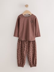 Green/Ecru/Tan Smiley Shapes Oversized Pyjamas 3 Pack (9mths-10yrs) - Image 10 of 12