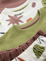 Green/Ecru/Tan Smiley Shapes Oversized Pyjamas 3 Pack (9mths-10yrs) - Image 11 of 12