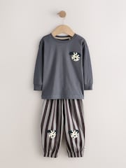 Ecru/Charcoal Mono Dog Oversized Pyjamas 3 Pack (9mths-10yrs) - Image 2 of 7