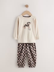 Ecru/Charcoal Mono Dog Oversized Pyjamas 3 Pack (9mths-10yrs) - Image 4 of 7