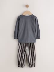 Ecru/Charcoal Mono Dog Oversized Pyjamas 3 Pack (9mths-10yrs) - Image 5 of 7