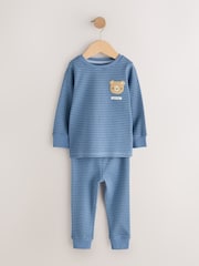 Navy/Ecru Bears Snuggle Pyjamas 3 Pack (9mths-6yrs) - Image 2 of 8