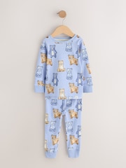 Navy/Ecru Bears Snuggle Pyjamas 3 Pack (9mths-6yrs) - Image 4 of 8