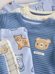 Navy/Ecru Bears Snuggle Pyjamas 3 Pack (9mths-6yrs) - Image 6 of 8