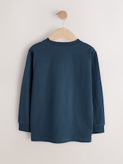 Berry/Navy/Green Long Sleeve Colourblock T-Shirts 3 Pack (3-16yrs) - Image 5 of 7