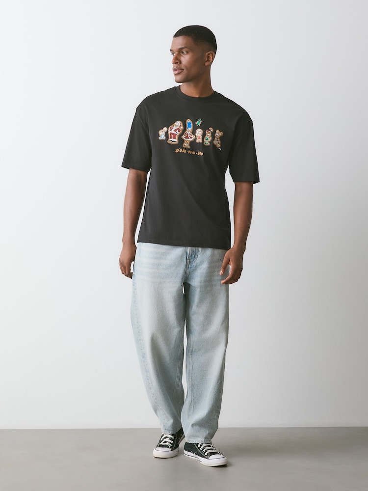 Black The Simpsons - T-Shirt mit weihnachtlichem Print - Bild 2 von 4