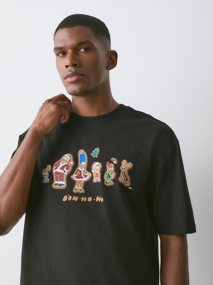 Black The Simpsons - T-Shirt mit weihnachtlichem Print - Bild 4 von 4