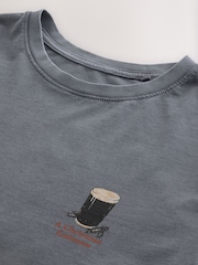 Grau/Guinness - T-Shirt mit weihnachtlichem Print - Bild 4 von 4