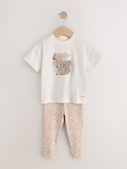 Neutral Bunny Short Sleeve T-Shirt and Leggings Set 4 Piece (3mths-7yrs) - Image 3 of 7